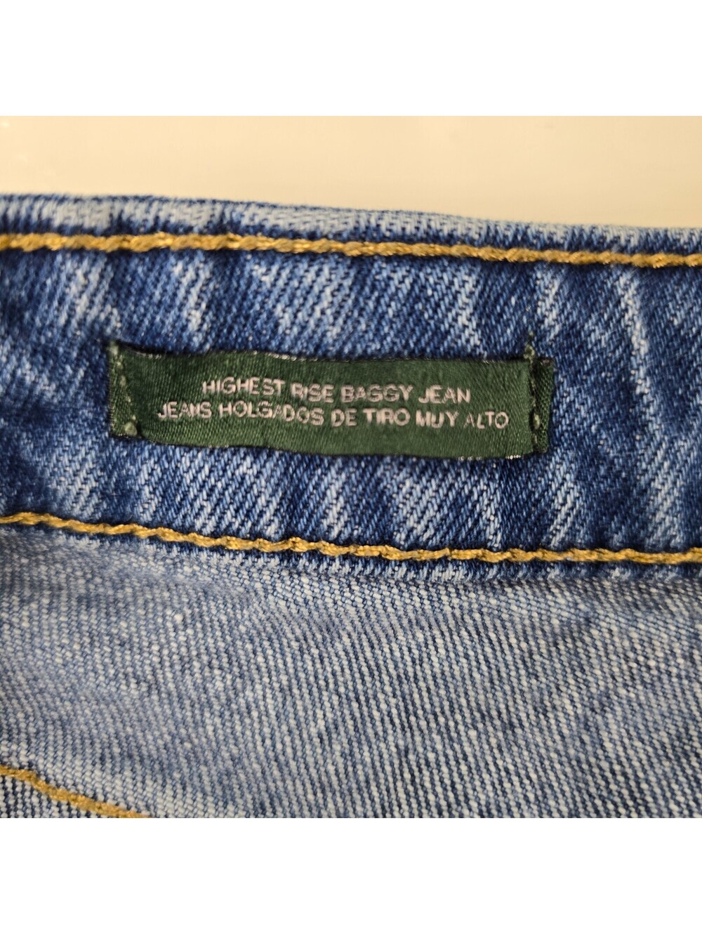 Wild Fable Jeans Women's 14/32R (32x30) Blue Marble Swirl Highest Rise Baggy - Picture 5 of 9